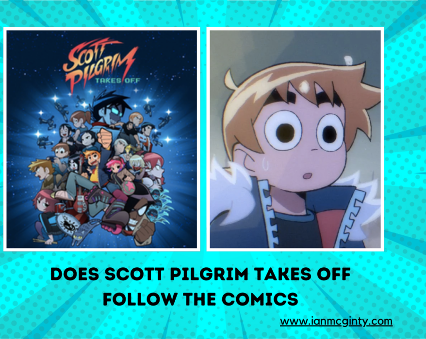 does scott pilgrim takes off follow the comics